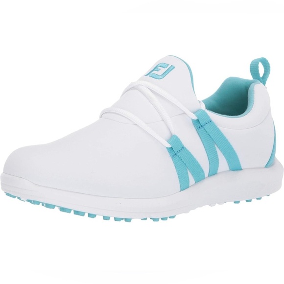 FootJoy FJ Leisure Slip On Golf Shoe White Light Blue 92908 Women Size 11Med - Picture 1 of 10
